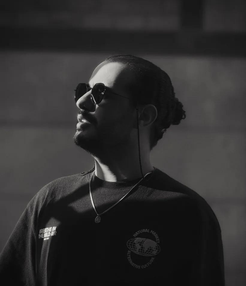 Abdulrahman Hamad, black and white portrait